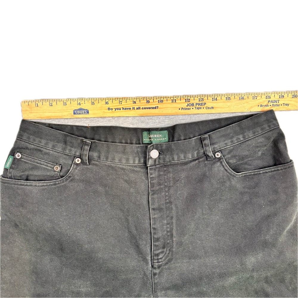 Lauren Ralph Lauren Womens 20W Faded Black Straight Leg High Rise Jeans Pants - Picture 5 of 7